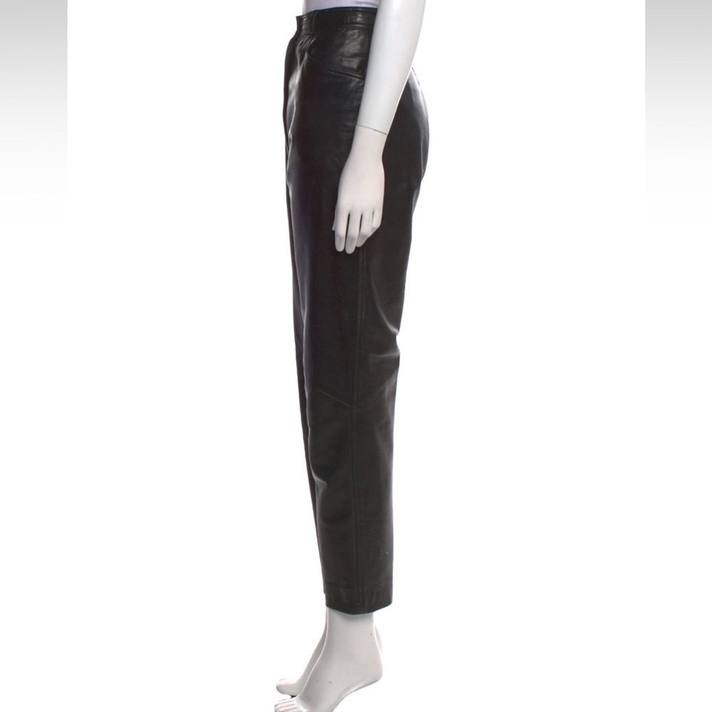 Vakko Straight Leg Leather Pants - Picture 2 of 14